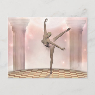 Carte Postale ballerine rose