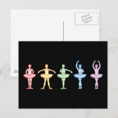 Carte Postale Ballerines d'arc-en-ciel (Devant / Derrière)