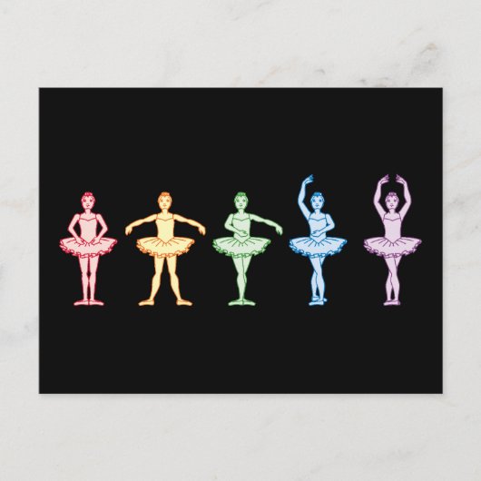 Carte Postale Ballerines d'arc-en-ciel (Devant)