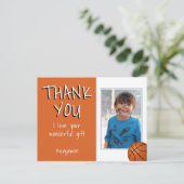 Carte Postale Balles de Basket-ball Garçon Photo Merci Anniversa (Debout devant)