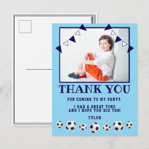 Carte Postale Balles de foot Photo sportive Anniversaire Merci