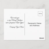 Carte Postale Balles de Noël Noir et Or Vacances Élégantes (Dos)