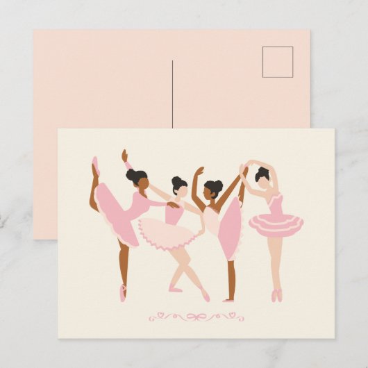 Carte Postale Ballet Ballerina (Devant / Derrière)