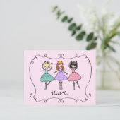 Carte Postale Ballet Ballerinas Merci (Debout devant)