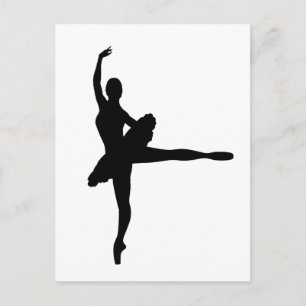 Carte Postale BALLET DANCER Arabesque (Ballerina silhouette) ~.p