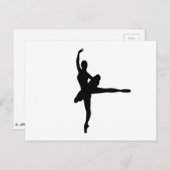 Carte Postale BALLET DANCER Arabesque (silhouette de Ballerina) (Devant / Derrière)