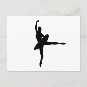 Carte Postale BALLET DANCER Arabesque (silhouette de Ballerina)