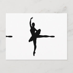 Carte Postale BALLET DANCER Arabesque (silhouette de Ballerina) 