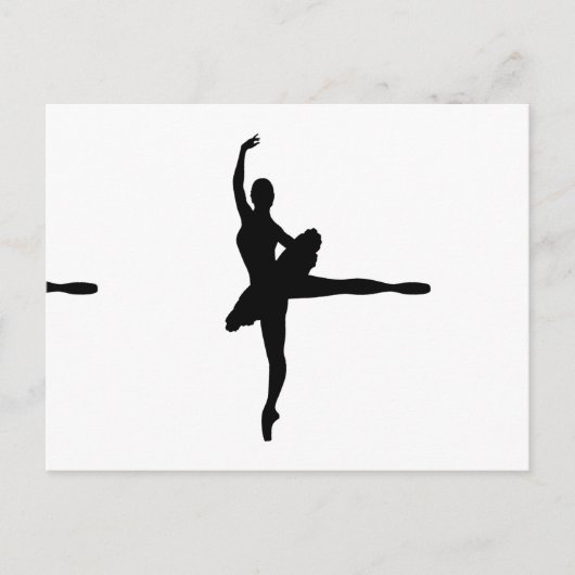 Carte Postale BALLET DANCER Arabesque (silhouette de Ballerina) (Devant)