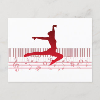 Carte Postale Ballet dancer sur clavier