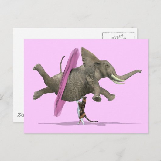 Carte Postale Ballet Dancing Elephant (Devant / Derrière)