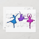 Carte Postale Ballet Day Ballerinas (Devant / Derrière)
