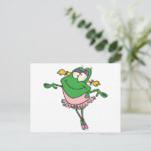 Carte Postale ballet de ballerine stupide mignon grenouille à fr (Debout devant)