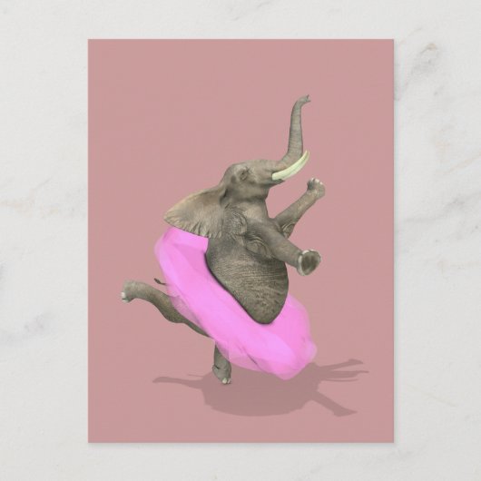 Carte Postale Ballet Elephant En Pointe (Devant)