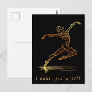 Carte Postale Ballet Homme Dancer Line Art - Je Danse Pour Moi