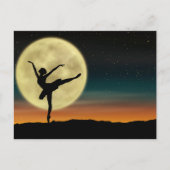 Carte Postale Ballet Lune Silhouette Danseuse (Devant)