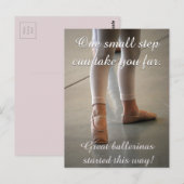 CARTE POSTALE BALLET POSTCARD CUTE BALLERINA DANCER MOTIVATION (Devant / Derrière)