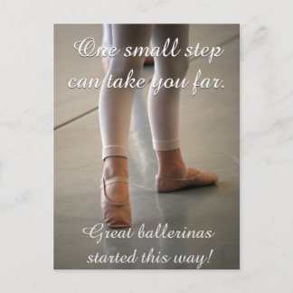 CARTE POSTALE BALLET POSTCARD CUTE BALLERINA DANCER MOTIVATION