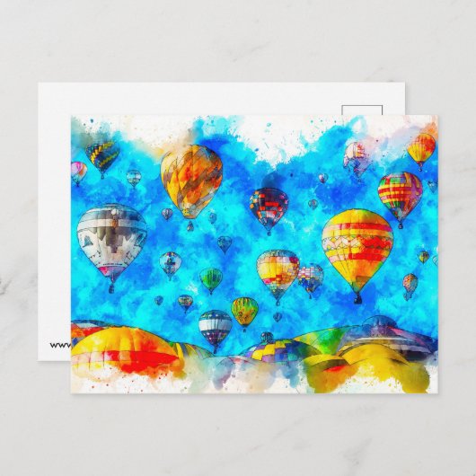 Carte Postale Ballon à air chaud (Devant / Derrière)