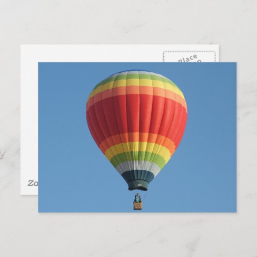 Carte Postale Ballon à air chaud arc-en-ciel (Devant / Derrière)