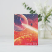 Carte Postale Ballon à air chaud extrême sur paysage volcanique (Debout devant)