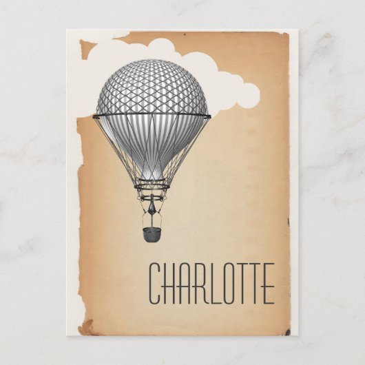 Carte Postale Ballon à air chaud Steampunk (Devant)