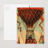 Carte Postale Ballon à air chaud vintage français (Devant / Derrière)