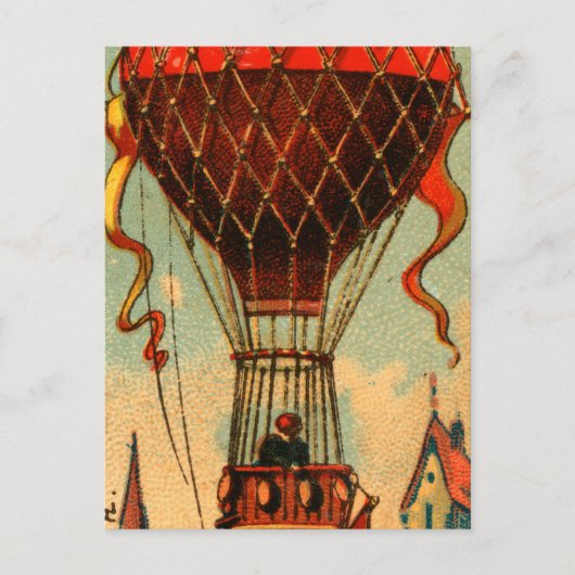 Carte Postale Ballon à air chaud vintage français (Devant)