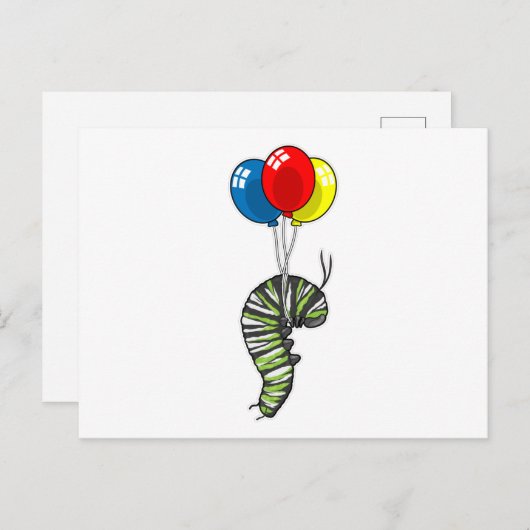 Carte Postale Ballon chenille (Devant / Derrière)