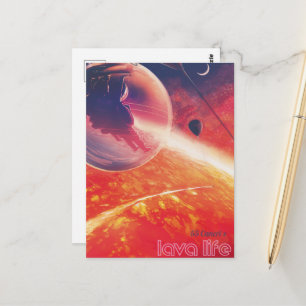 Carte Postale Ballon d'air chaud extrême sur un paysage infernal