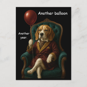 Carte Postale Ballon de anniversaire dignifié de Beagle