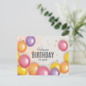 Carte Postale Ballon de fête d'anniversaire mignon Confetti Mode (Debout devant)