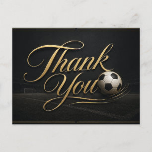 Carte Postale Ballon de soccer avec merci pour tout ce que vous 