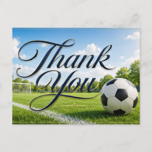 Carte Postale Ballon de soccer avec merci pour tout ce que vous 