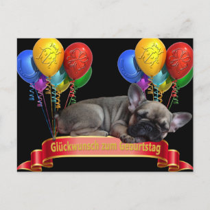 Carte Postale Ballon en forme de bouledogue français