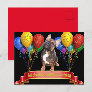 Carte Postale Ballon en forme de bouledogue français