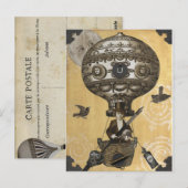 Carte Postale Ballon Steampunk (Devant / Derrière)