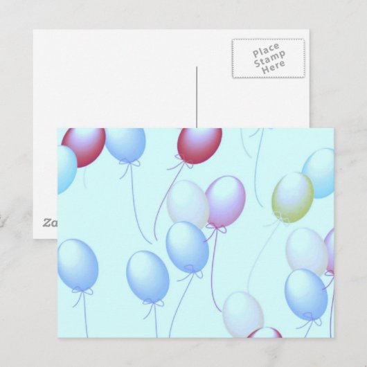 Carte Postale Ballons (Devant / Derrière)