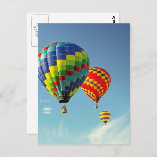 Carte Postale Ballons à air chaud (Devant / Derrière)