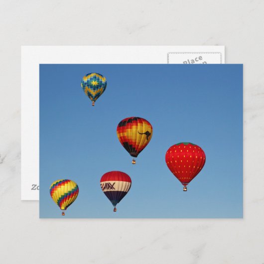 Carte Postale Ballons à air chaud (Devant / Derrière)