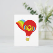 Carte Postale Ballons à air chaud arc-en-ciel mignon (Debout devant)