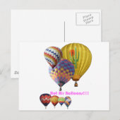 Carte Postale Ballons à air chaud ! ! ! Collage (Devant / Derrière)