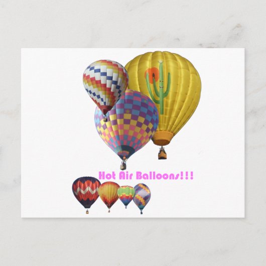 Carte Postale Ballons à air chaud ! ! ! Collage (Devant)