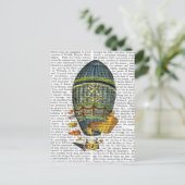 Carte Postale Ballons à air chaud cylindrique bleu (Debout devant)