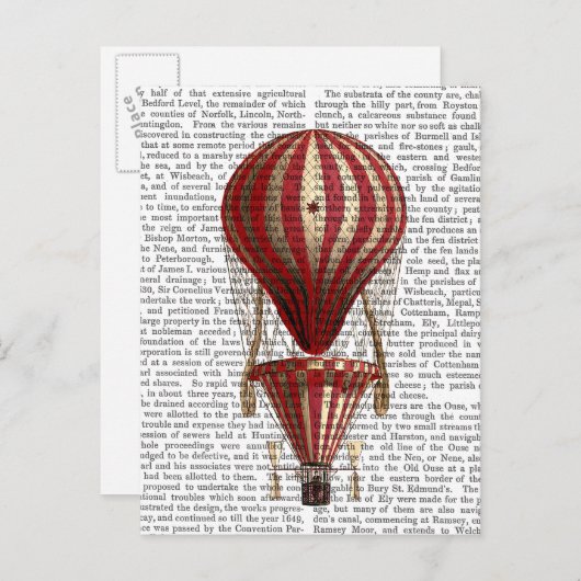 Carte Postale Ballons à air chaud en cascade rouge (Devant / Derrière)