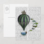 Carte Postale Ballons à air chaud et oiseaux (Devant / Derrière)