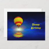 Carte Postale Ballons à air chaud jaune coloré Anniversaire (Devant / Derrière)