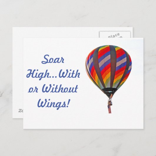 Carte Postale Ballons à air chaud - Message positif (Devant / Derrière)
