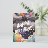 Carte Postale Ballons arc-en-ciel modifiable Bithday saluant (Debout devant)