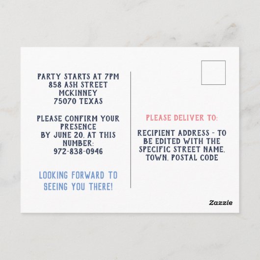 Carte Postale Ballons arc-en-ciel modifiable Bithday saluant (Dos)